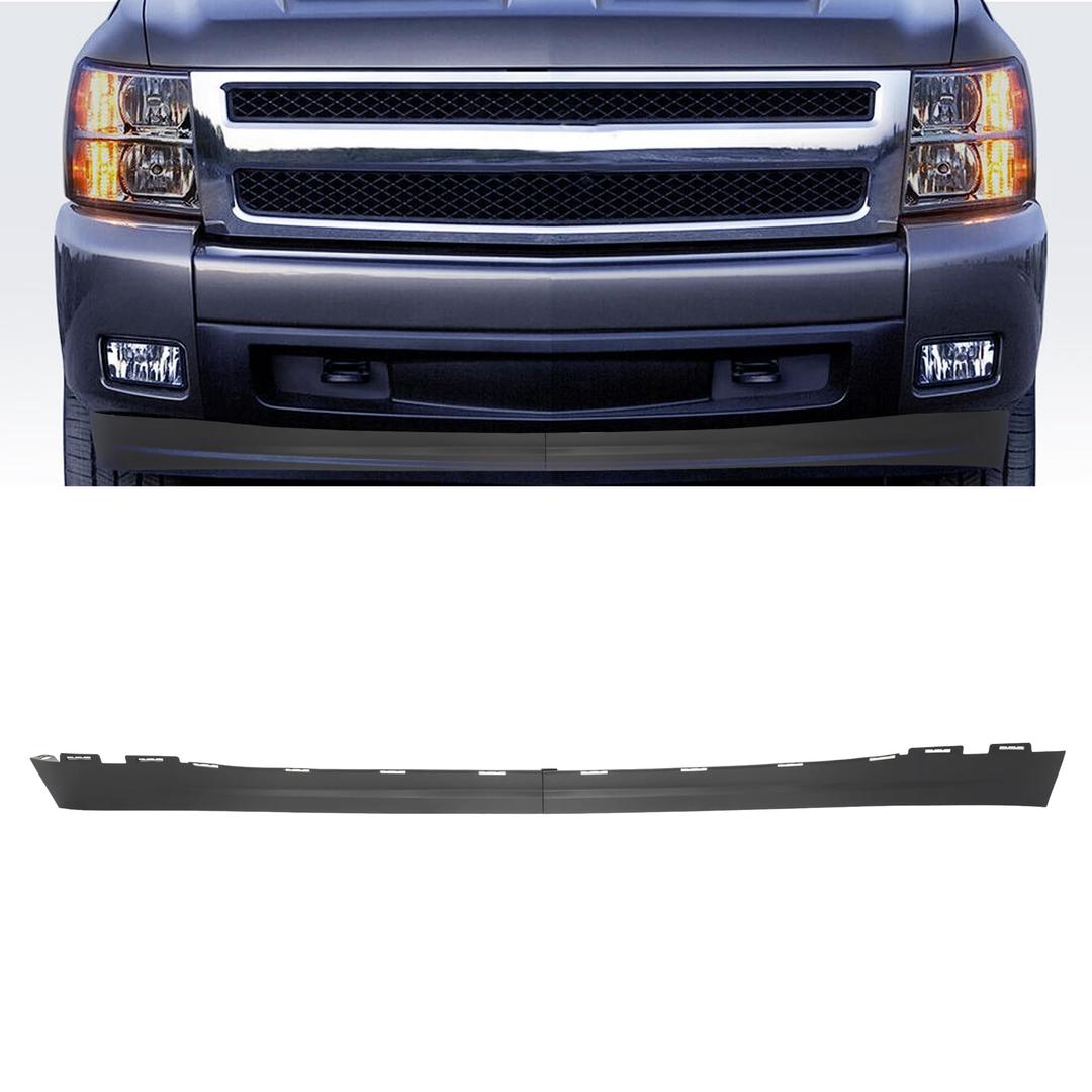 KUAFU Front Lower Bumper Valance Air Deflector Compatible with 2007-2013 Chevy Chevrolet Silverado 1500 25821880 GM1092191 Air Deflector Extension Black