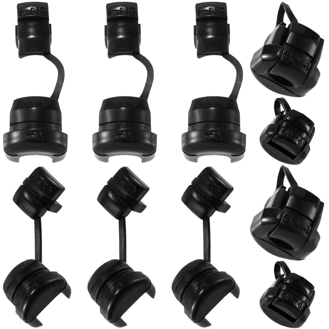 10pcs 6N-4 & 20pcs 4N-4 Round Strain Relief Cord Connector, Nylon Insulating Cable Bush Grommet, Electric Cable Protector Buckle for Electrified Railways Power Network Wire-Black