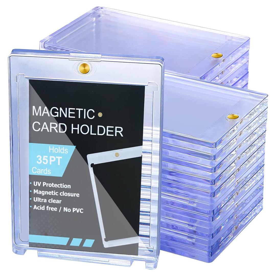 25 ct Magnetic Card Holder 35pt, Card case Holder for Trading Cards，Card Protectors Hard Plastic, Card Sleeves Display case for Baseball Card Sports Cards