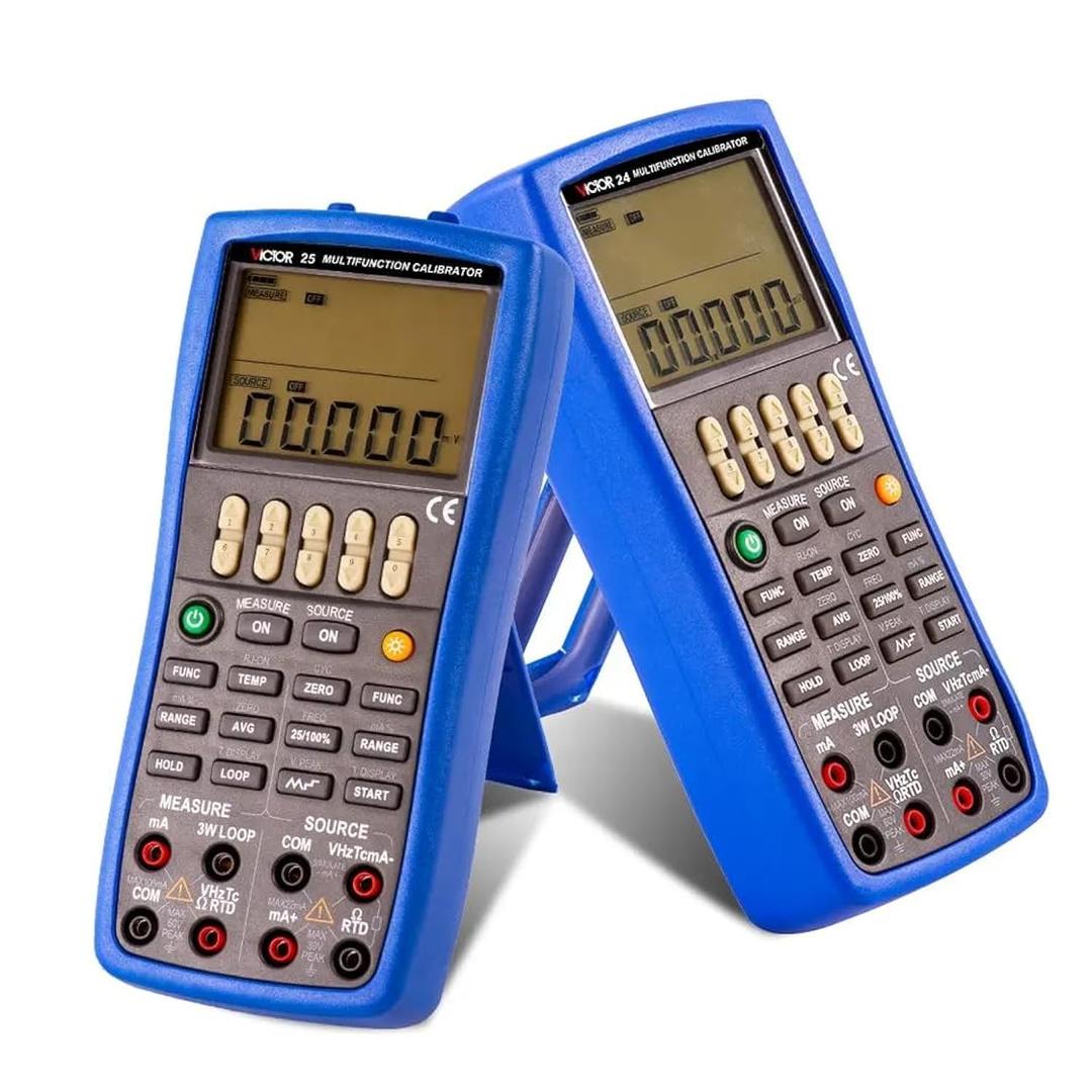 YuqiaoTime VICTOR 24 Handheld Multifunction Process Calibrator 0.02% Accuracy Measurement source temperature monitoring function calibrator(VICTOR 24)