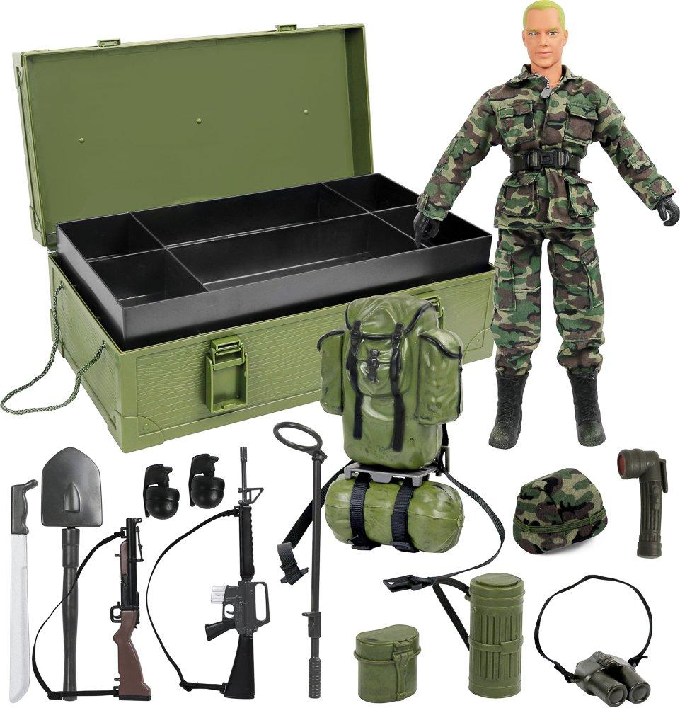 Click N' Play Military Desert Camping | 12-Inch Action Figures w/ Accessories | Clothes, Weapons | Army Guys, Elite Force, Soldier, SWAT, World Peacekeepers | Army Men Toys for Boys