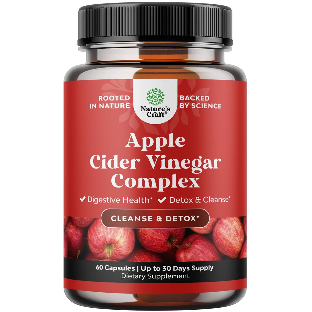 Apple Cider Vinegar Pills - For Weight Loss 1000 MG ACV Extra Strength Fat Burner Natural Supplement Pure Detox Cleanse Digestion Support - Appetite Suppressant Immune Booster - for Women and Men