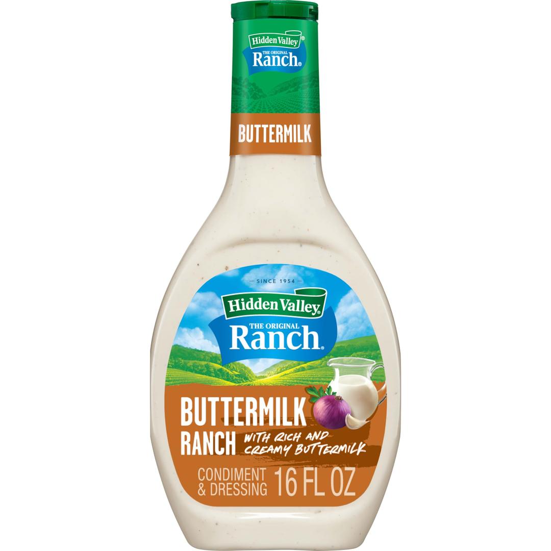 Hidden Valley Buttermilk Ranch Topping and Dressing, 16 Fluid Ounce Bottle (Package May Vary)