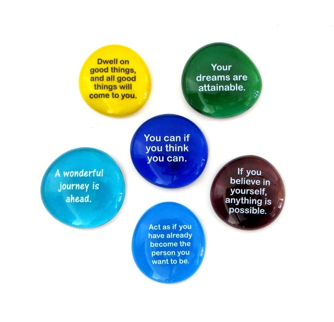 Lifeforce Glass Destiny Stones I, Create Your Own Future with These Encouraging and Motivational Messages on Glass Stones