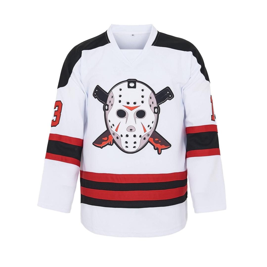 ACAILMen's Voorhees 13 Jason Friday Movie Ice Hockey Jersey Halloween Stitched