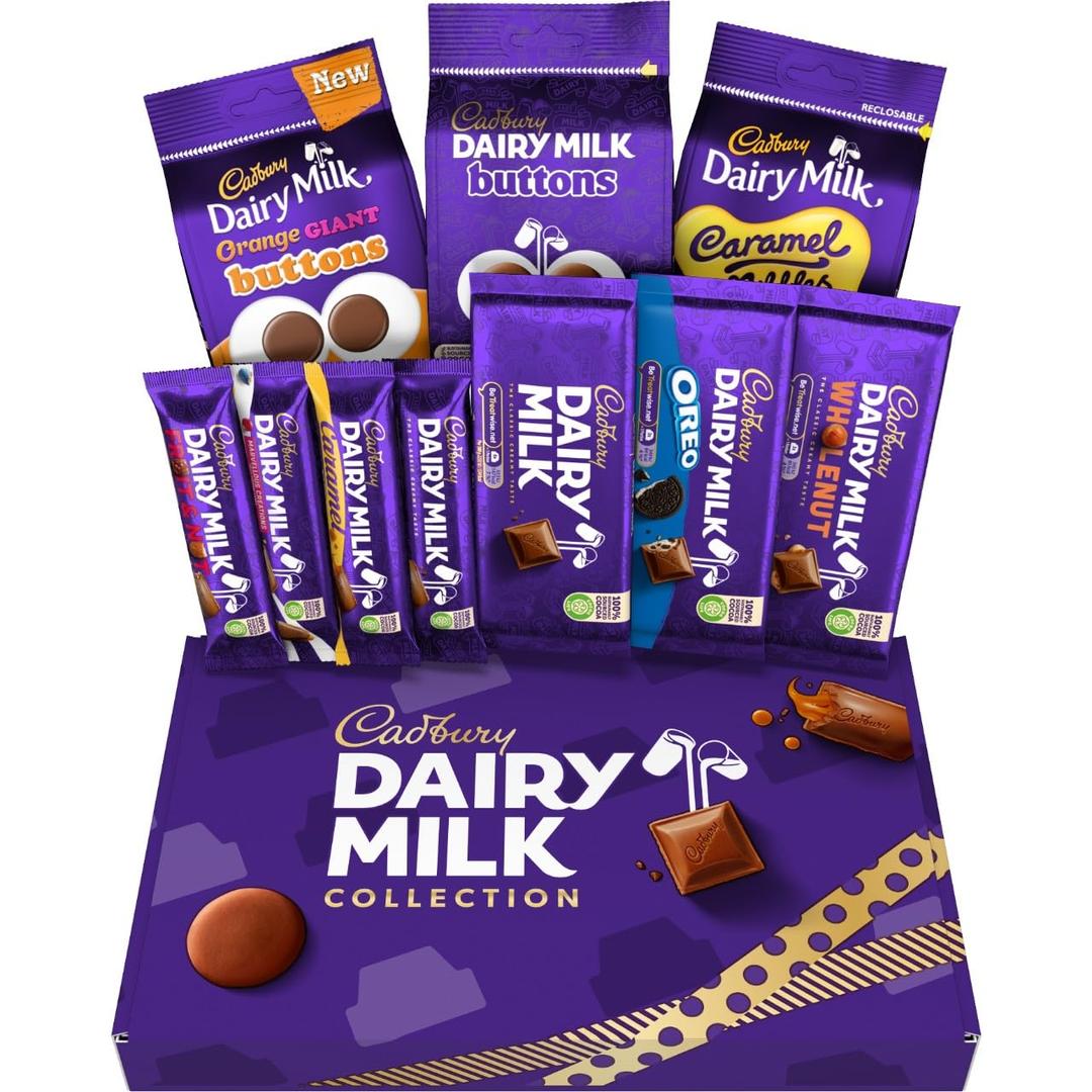 CadburyDairy Milk Deluxe Chocolate Hamper, Gift Box of 10 Assorted Chocolate Bars and Bags, 1.04 kg