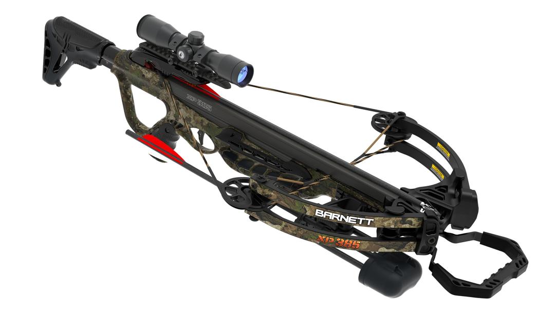 Barnett Expedition 385 Hunting Crossbow - Compact, Fast 385fps, Adjustable Butt Stock, Veil Camo, Triggertech Trigger, 4x32 Scope, Aluminum Flight Track, Headhunter Bolts - Ready to Hunt Package.