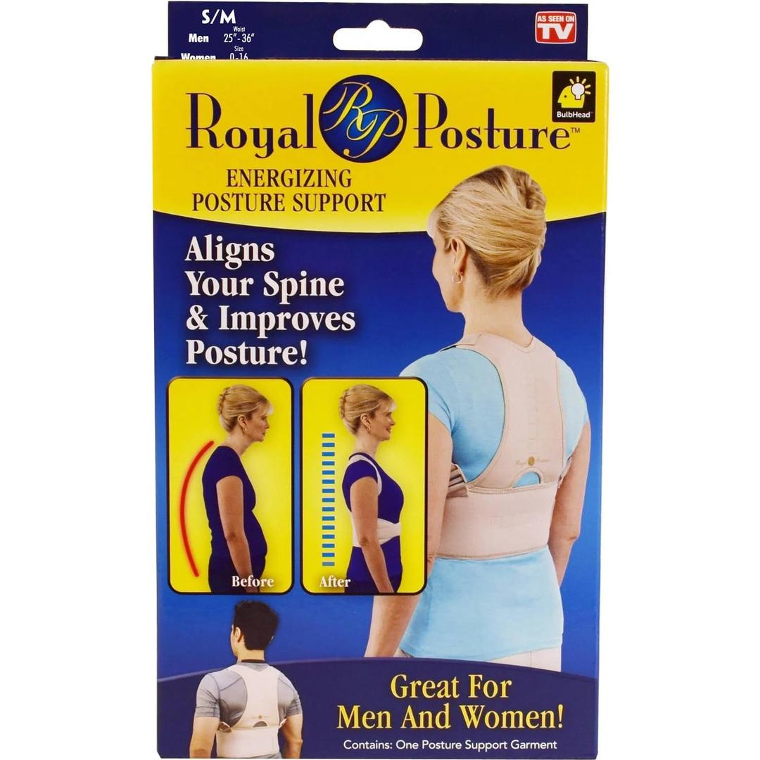 Royal Posture by BulbHead (S/M) - The Amazing Back Support Belt that Aligns Your Spine, Posture Corrector Brace