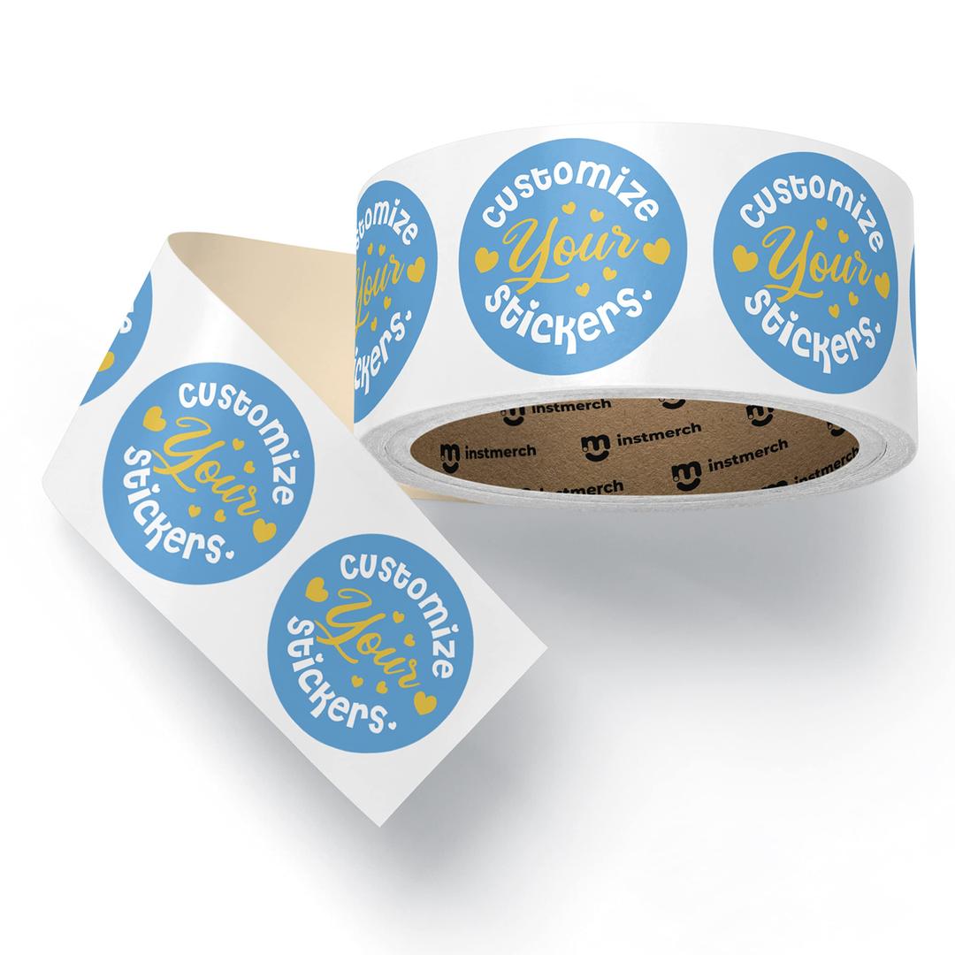 Custom Labels — Personalized Custom Stickers for Business Logo — Customized Sticker Roll Custom (2"x2" Circle, Pack of 75)