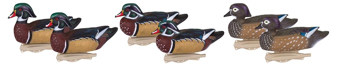 Flambeau Outdoors 8018SUV Storm Front 2 Wood Duck Decoys, Classic Floaters - 6-Pack