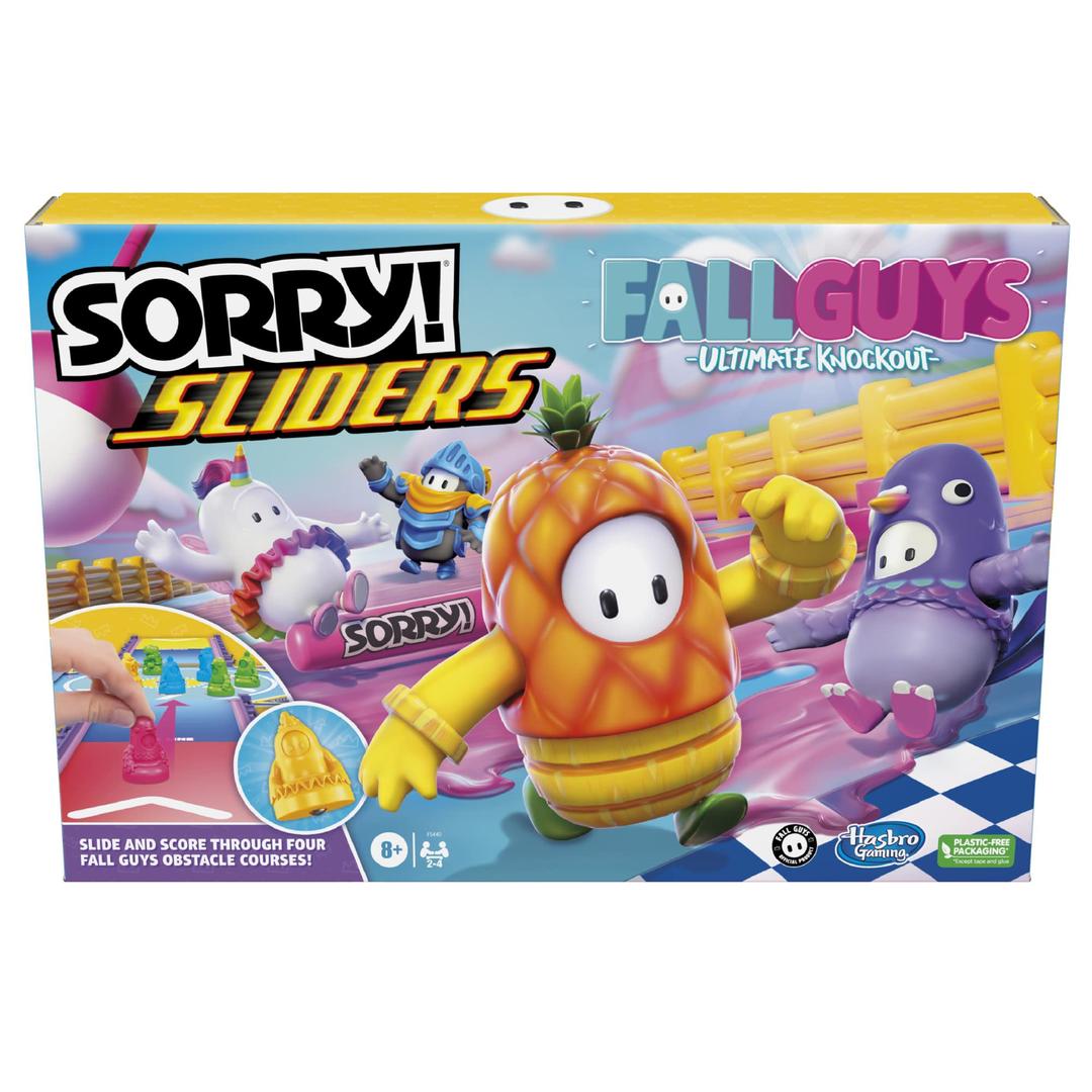 Hasbro Sorry! Sliders Fall Guys Ultimate Knockout Board Game for Kids Ages 8 and Up, Exciting Twist on The Classic Family Board Game