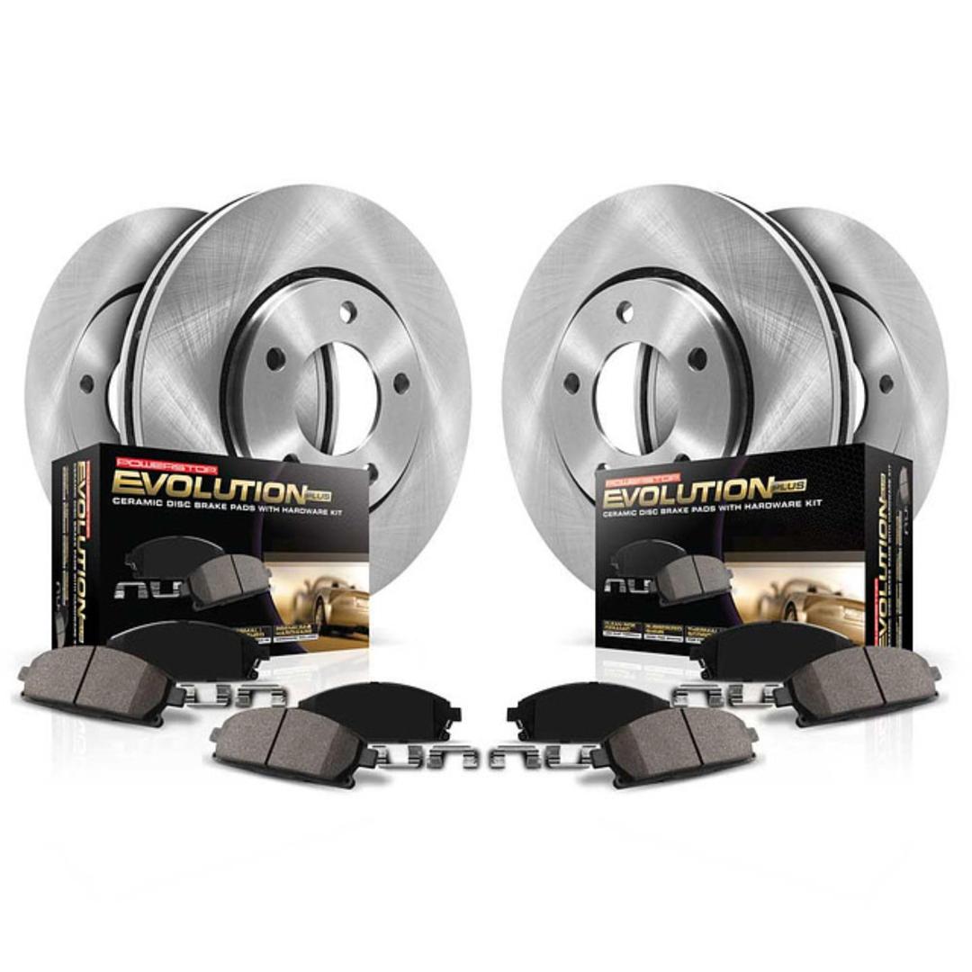 Power Stop KOE2010 Autospecialty Front and Rear Replacement Brake Kit -OE Brake Rotors and Ceramic Brake Pads For Chevy Astro Silverado 1500 Suburban 1500 GMC Sierra 1500 Yukon XL 1500