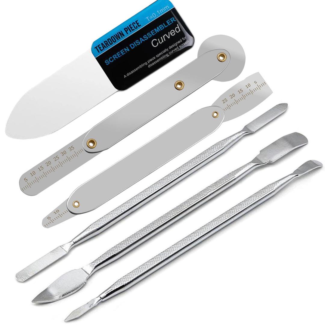 6 Piece Metal Spudger Pry Tool Kit for Electronics Repair with Laptop, Cell Phone, Tablet, Computer, Electronics Repair