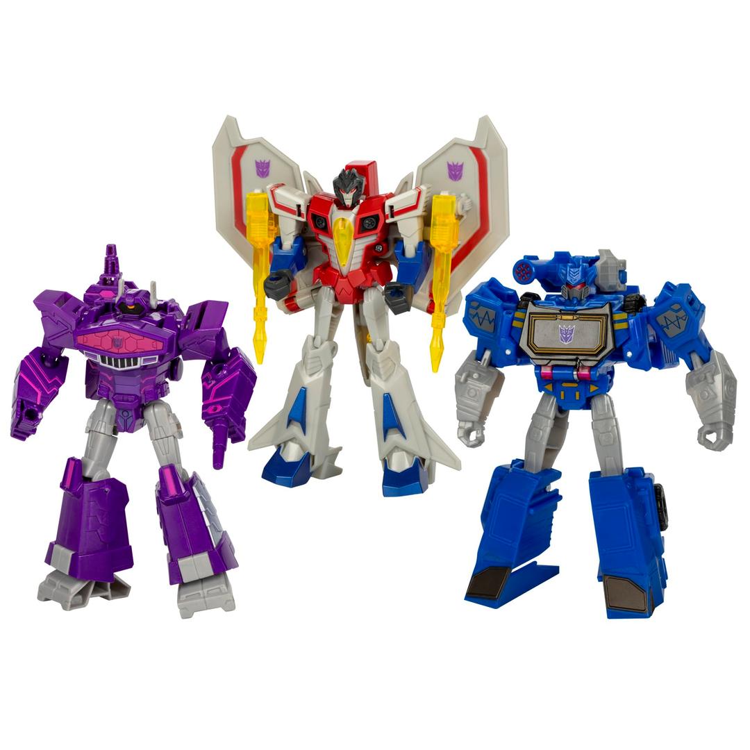 Transformers Decepticon Commander 3-Pack of 5-Inch Robot Action Figures for Boys and Girls, Starscream, Shockwave & Soundwave, Interactive Toys for Kids Ages 6 and Up (Amazon Exclusive)