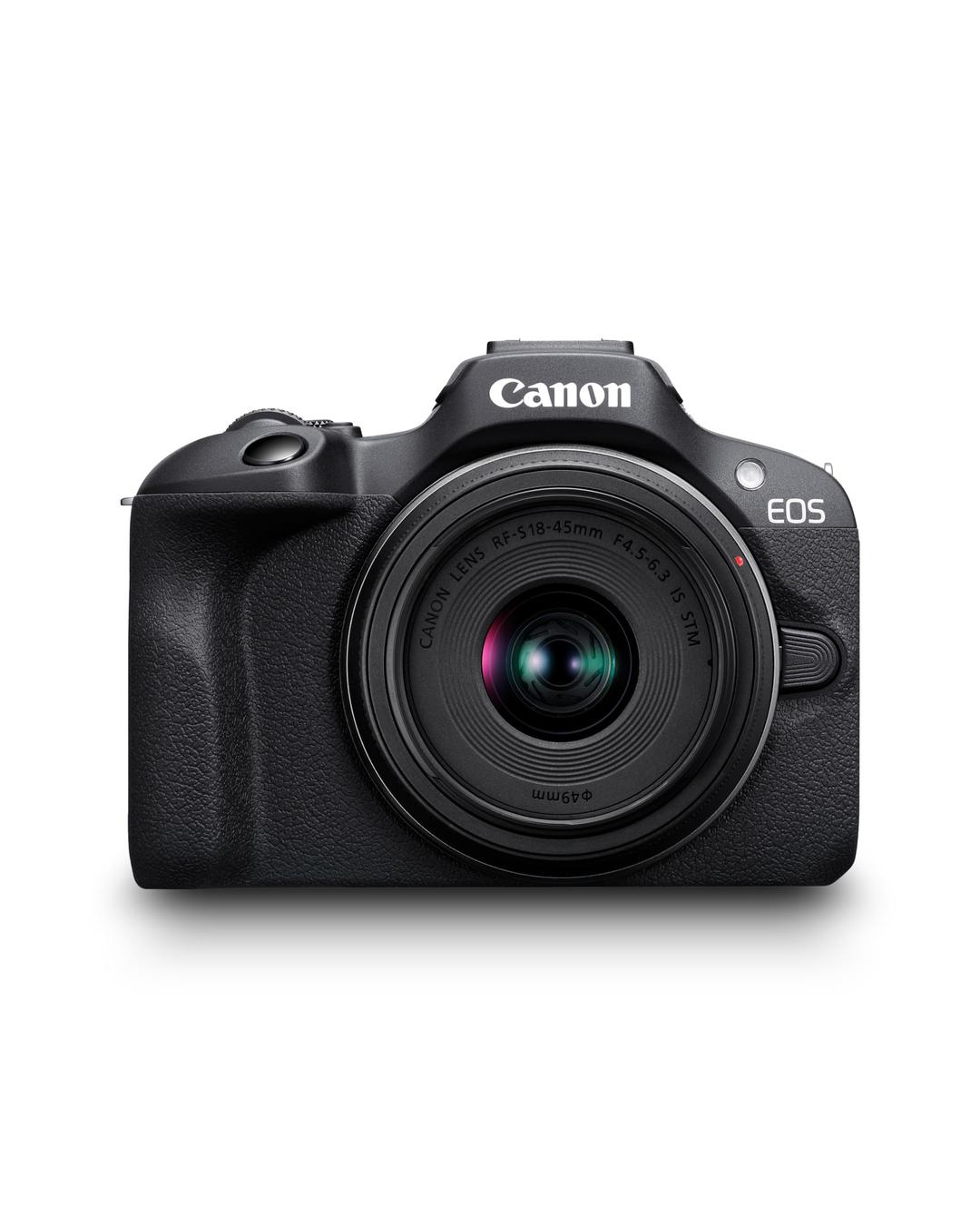 Canon EOS R100 - Compact Mirrorless Digital Camera - 24.1 MP, 4K Resolution - Dual Pixel CMOS AF, DIGIC 8 Processor - 6.5 FPS Continuous Shooting - Face & Eye Detection, Bluetooth, Wi-Fi, GPS