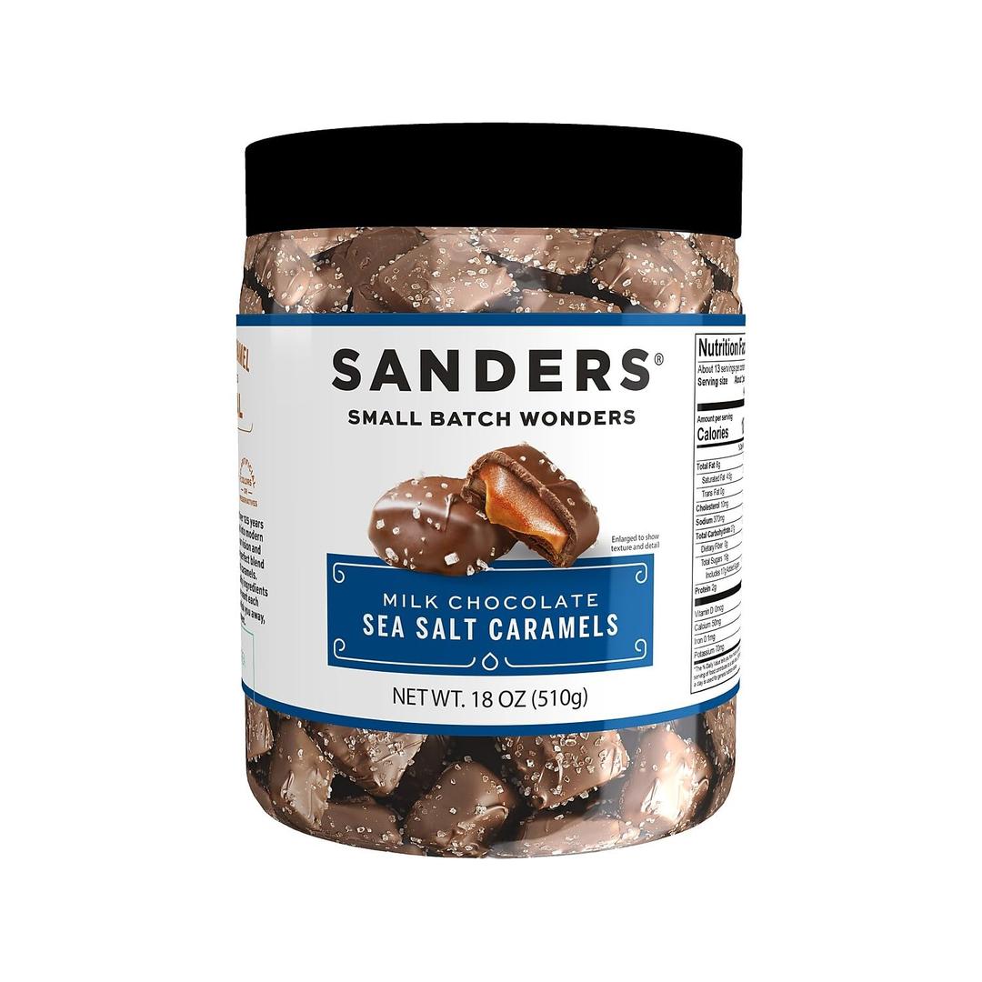 Sanders Milk Chocolate Sea Salt Caramels - 18 oz Tub