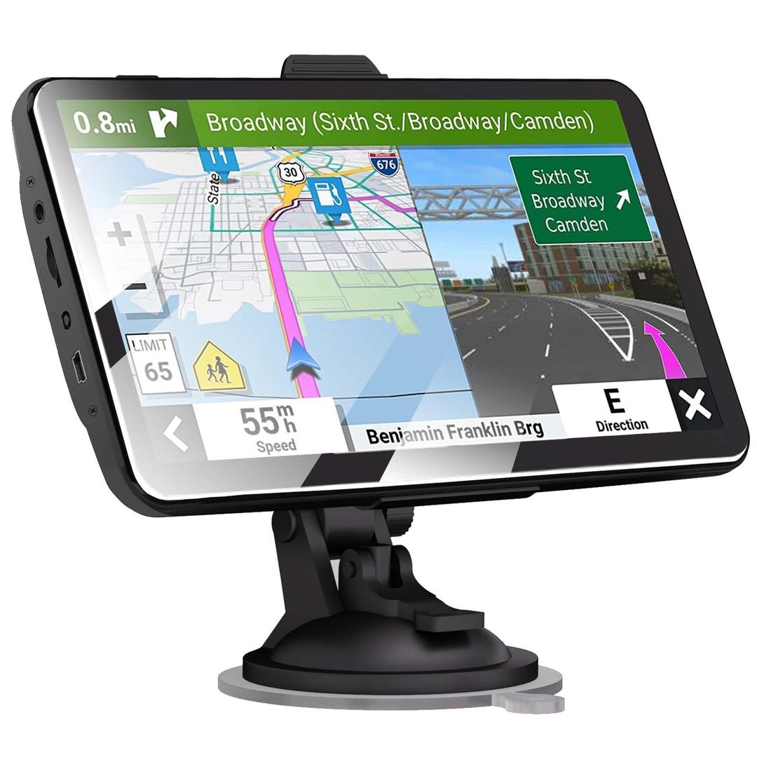 2024 Newest Car GPS Navigator 2.5D Touchscreen 7inch，2024 US Maps， Truck GPS Commercial Drivers，Real Voice prompts Turn Direction， Speed Limit Warning Speed Camera Alert, Lane Guidance Assist, POI