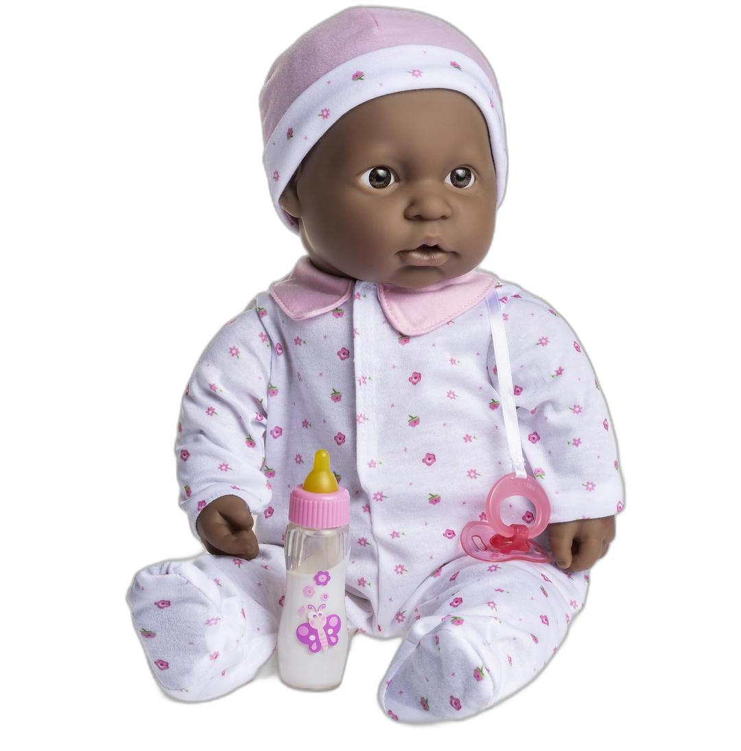 JC Toys - La Baby | African American 20-inch Large Soft Body Baby Doll | Washable | Removable Pink Outfit w/ Hat and Pacifier | For Children 2 Years +