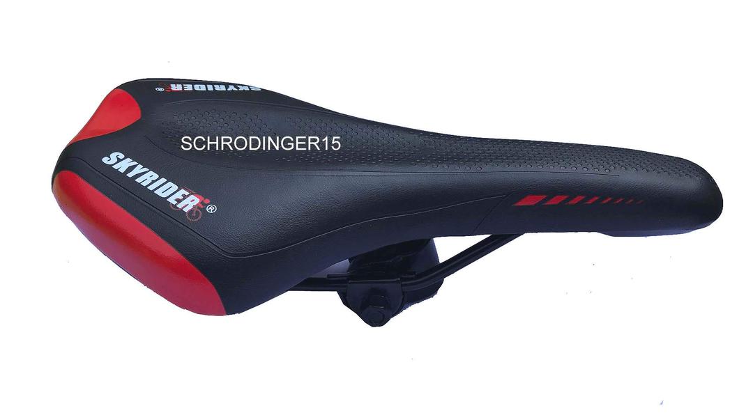 Schrodinger 15 70062 Bicycle Cycle Bike Synthetic Leather Saddle Seat Mountain MTB Road (Black, Red)