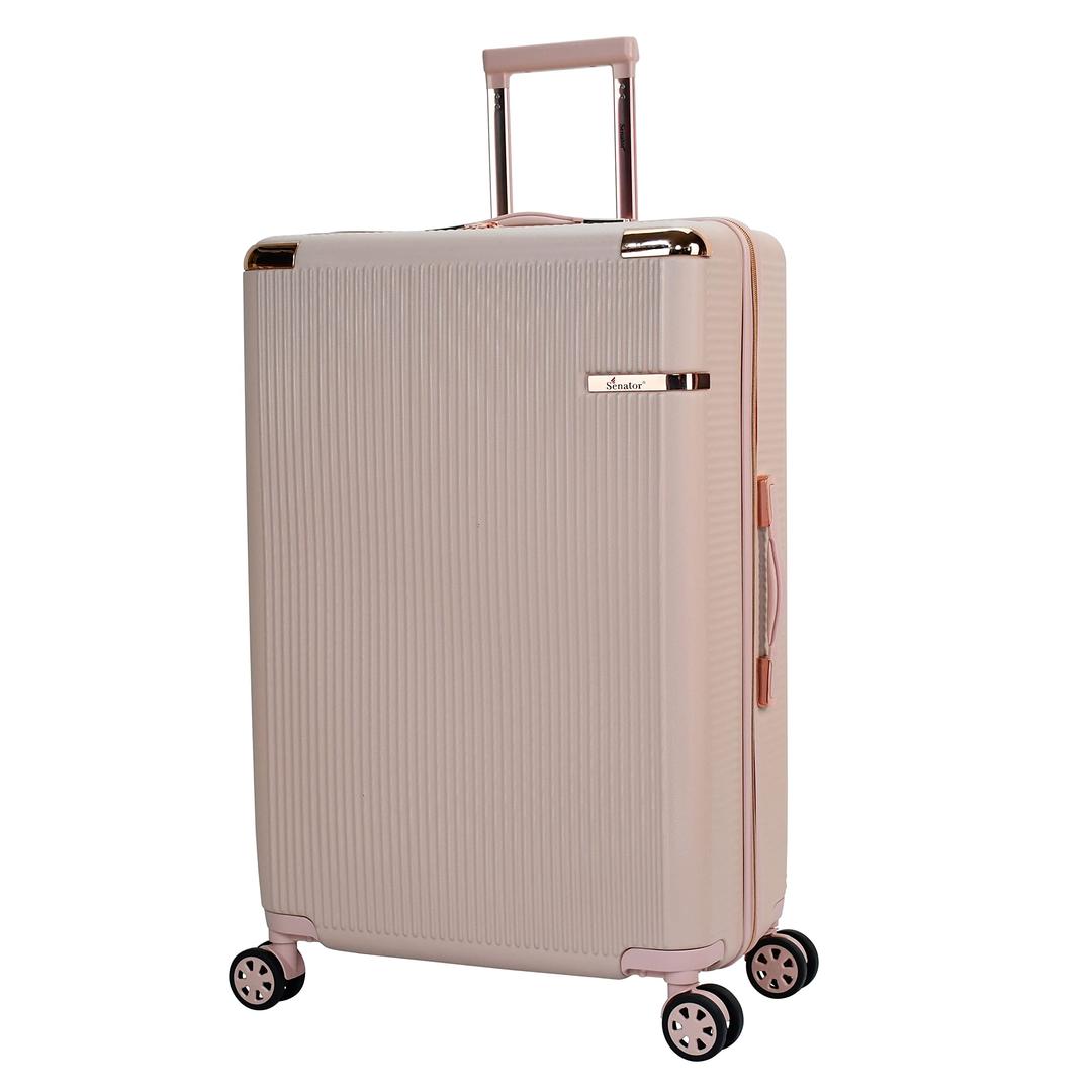 Senator Hard case luggage for Unisex ABS Lightweight 4 Double Wheeled Suitcase with Built-In TSA Type lock A5123 (Checked Luggage 28-Inch, Milk Pink)