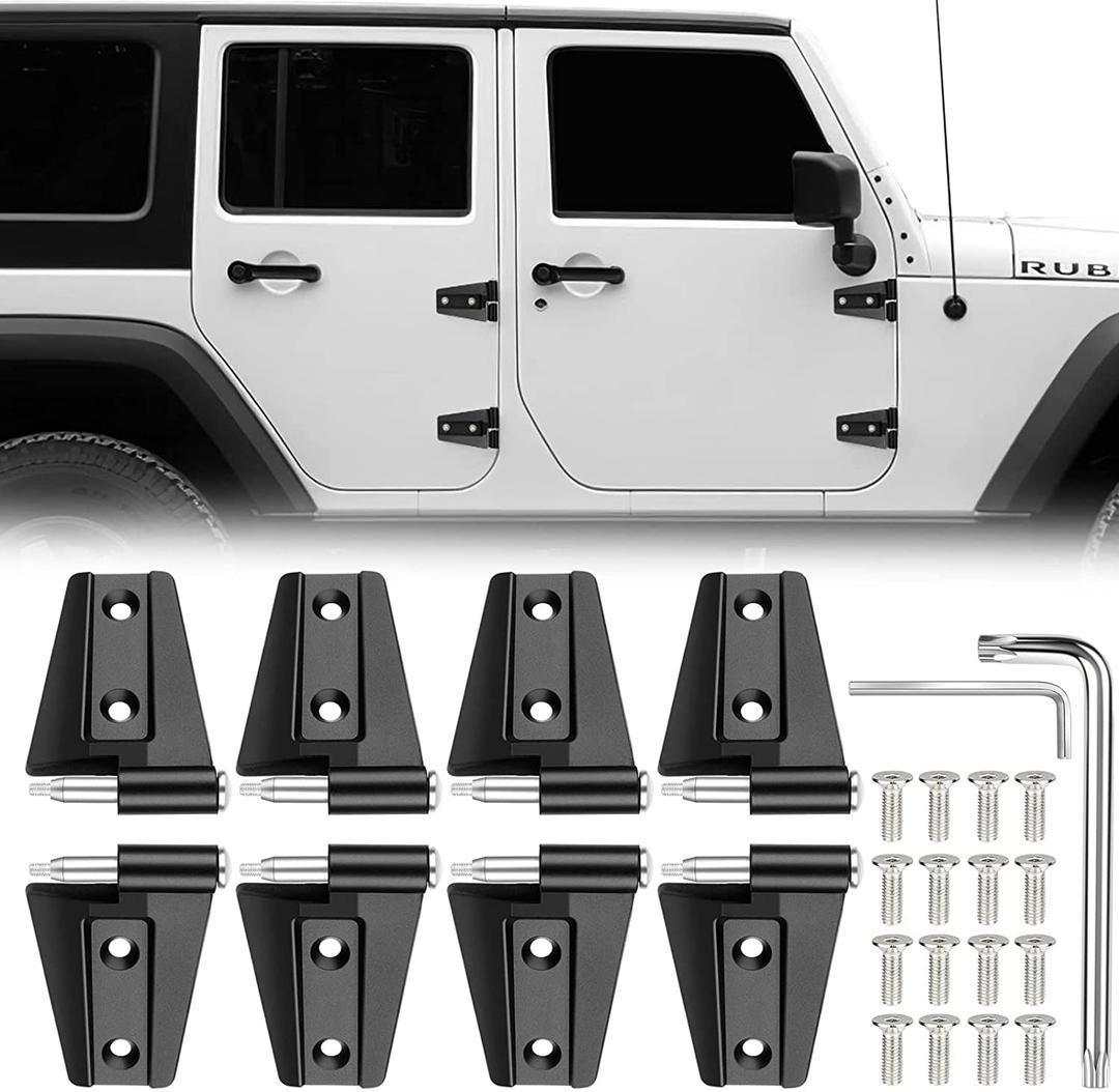 Door Hinge for Jeep Wrangler JK 2007-2018 Steel Anti-Rust 4 Door Black(8 Pack 4-Door(Matte))