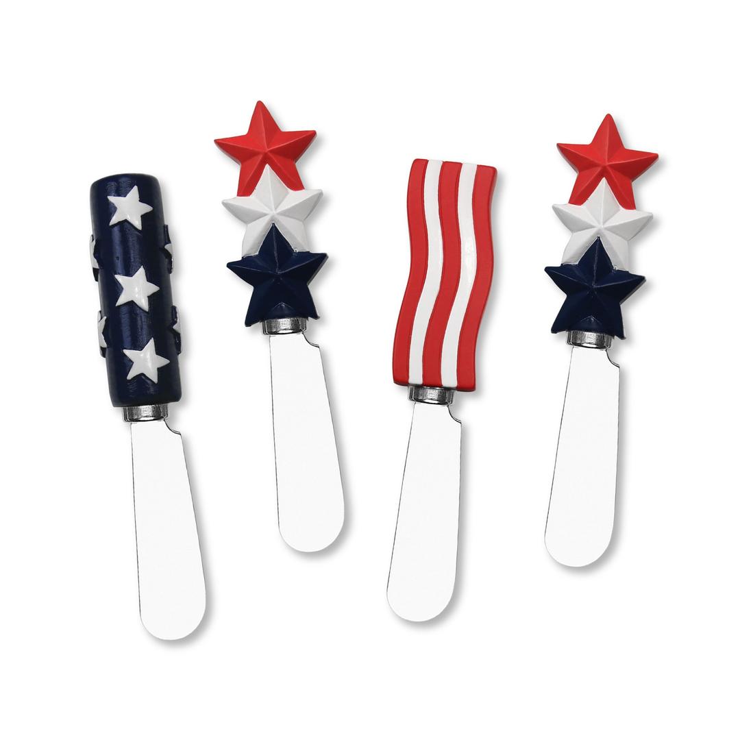 Supreme Housewares American Flag Resin Spreader S/4, 5", Multi