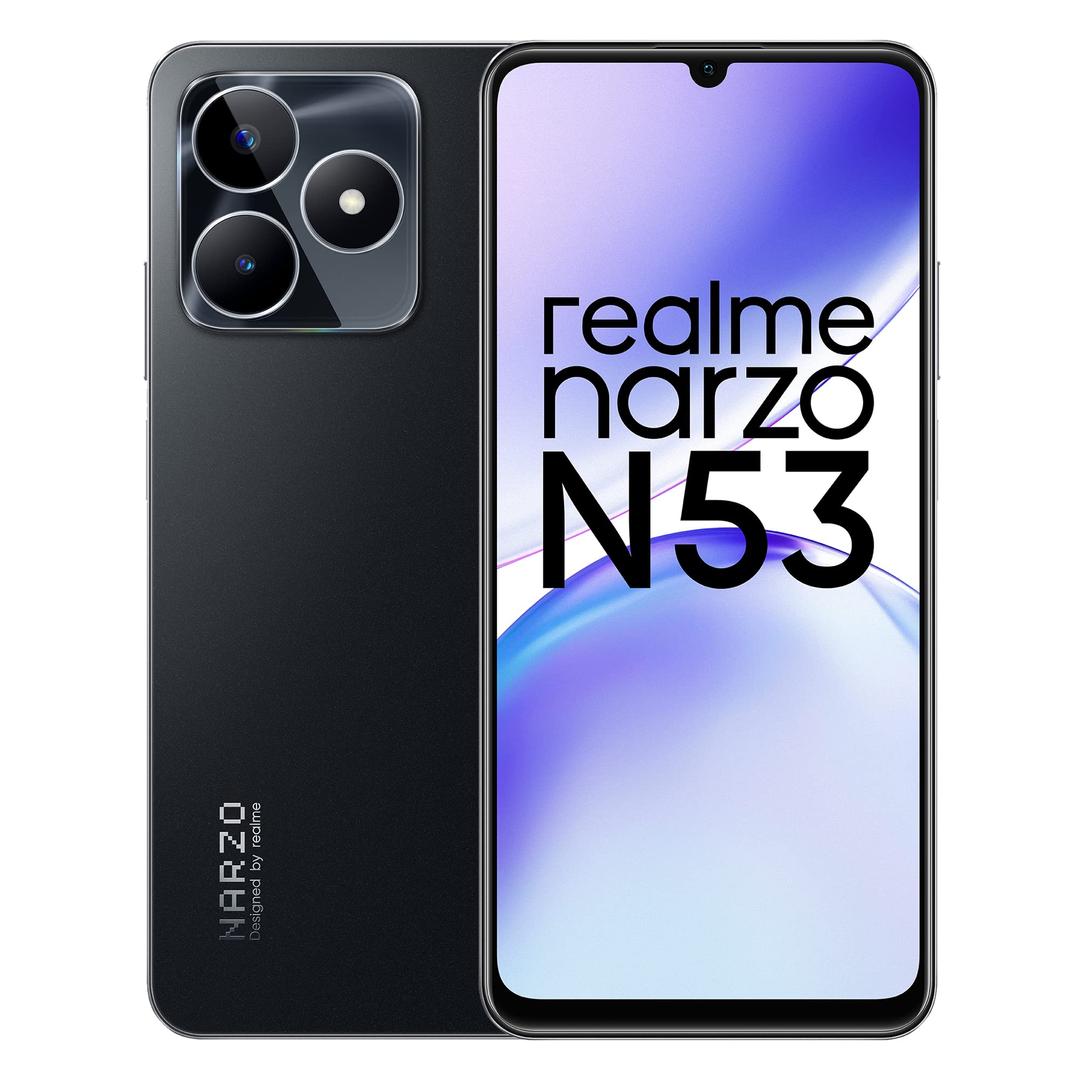 realme narzo N53 (Feather Black, 6GB+128GB) 33W Segment Fastest Charging | Slim Smartphone | 90 Hz Smooth Display