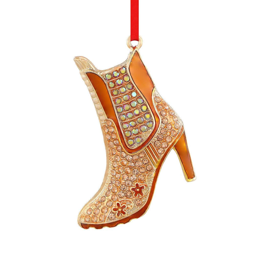 D24TIME High Heel Christmas Ornaments-Gold High Heel Boot Shoe Christmas Ornaments for Christmas Tree Decorations 2024 for Women Sister Teen Girl Mom Bestie Girlfriend Xmas Gift Ideas