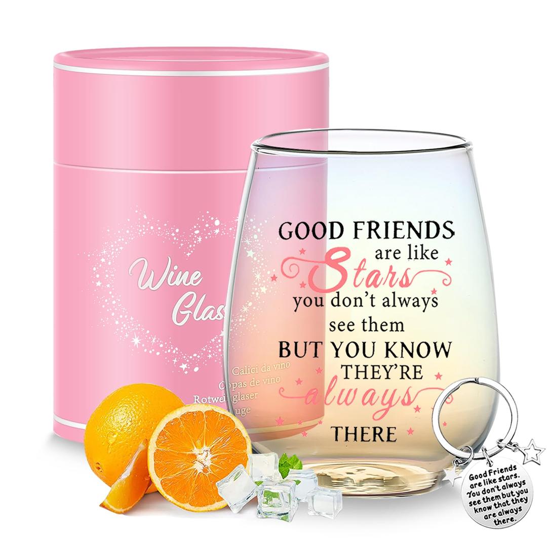 Friendship Gifts for Women Wine Glasses Drinking Personalised Birthday Gifts for Friend Men Special Friend Gifts Leaving Gifts for Her Colleague Best Friend