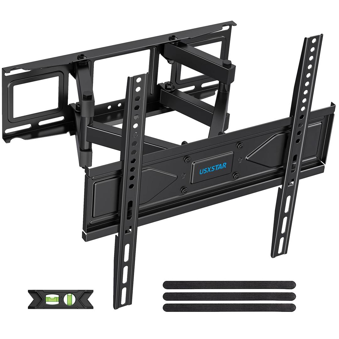 UL Listed Full Motion TV Wall Mount Bracket for Most 32-70 inch TVs, Swivel Extend Tilting TV Mount, Max VESA 400x400mm, Holds up to 99 lbs & 16" Wood Studs with Hole Drilling Template