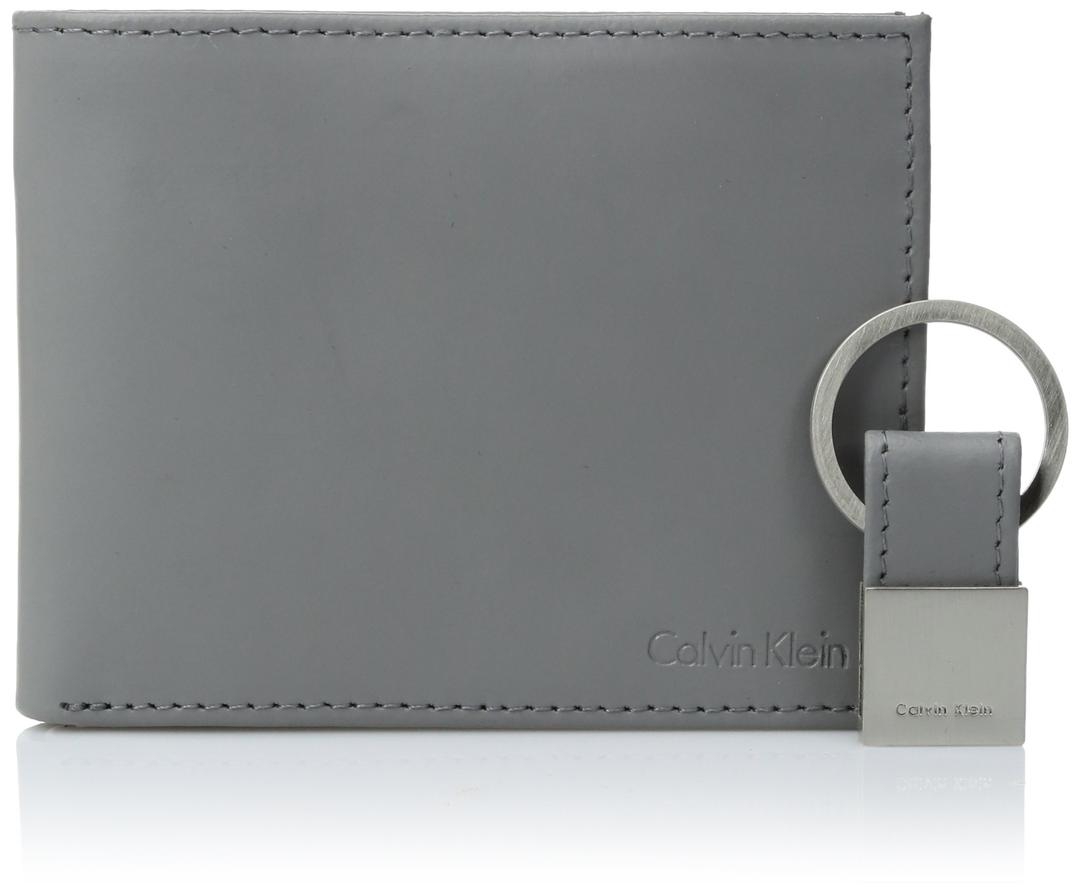 Calvin Klein Men's RFID Blocking Leather Bifold Wallet, Cool Gray, One Size