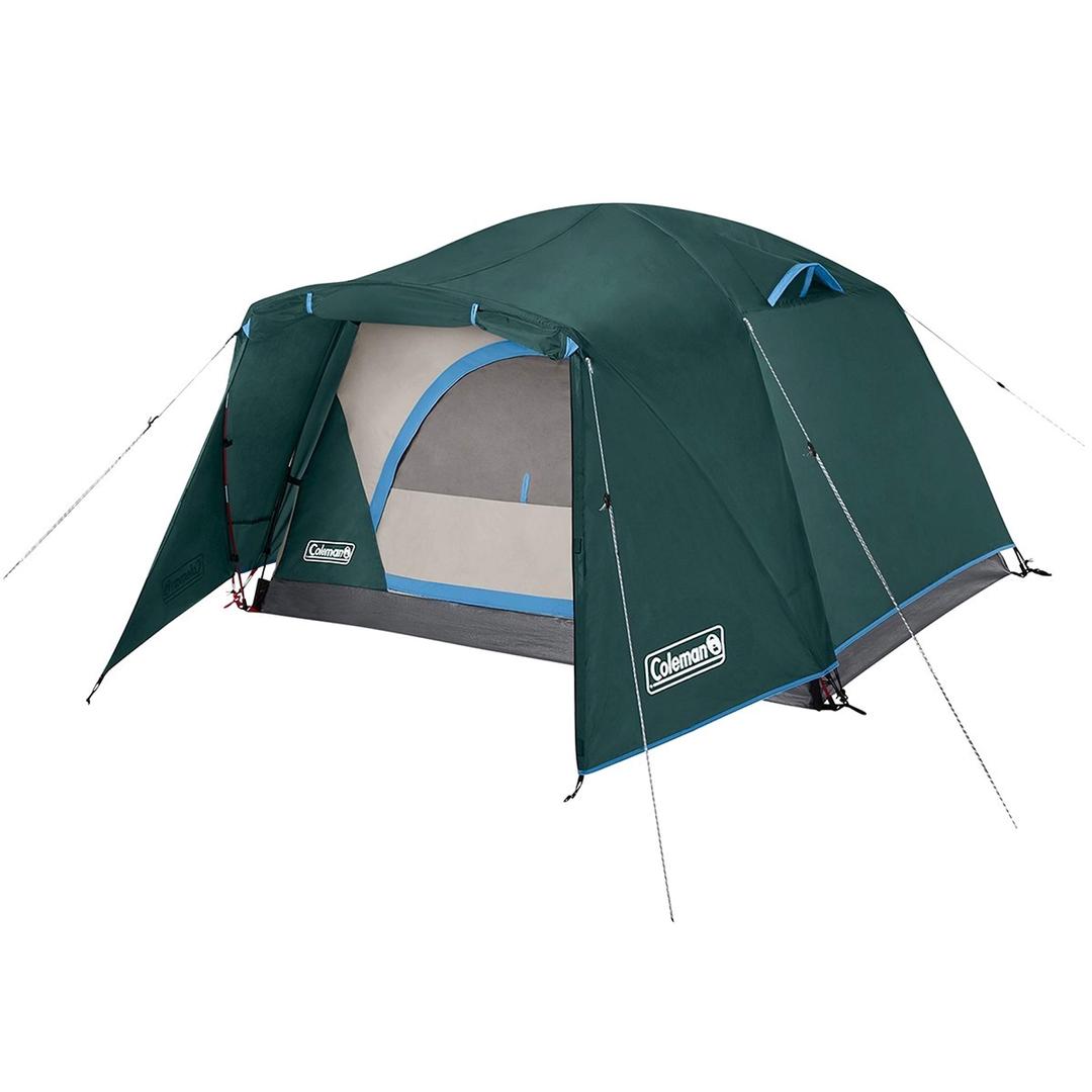 Coleman Skydome Tent with Full-Fly Weather Vestibule, 4/6 Person Weatherproof Tent Sets Up in 5 Mins, Rainfly & Carry Bag Included, 20% More Headroom Than Traditional Tents