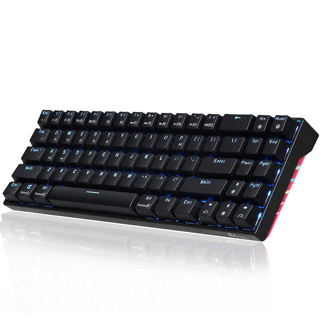 Rk Royal Kludge Rk71 Mechanical Keyboard 70% Compact Bluetooth Keyboard 71 Keys,Tenkeyless USb Wired/Wireless Portable Gaming/Office With Stand-Alone Arrow Keys For Windows Macos (Blue Switch-Black)