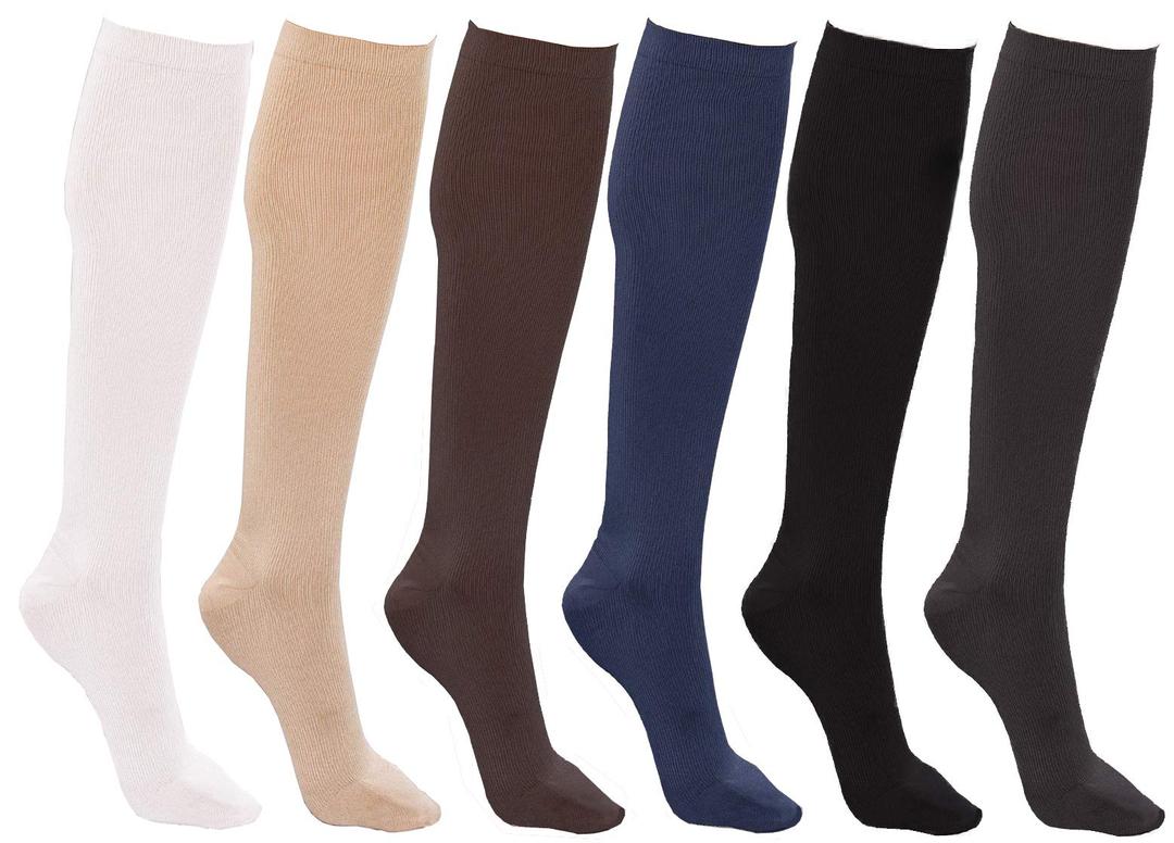 WinterlaceWomen’s Trouser Socks, Opaque Stretchy Nylon Knee High, Many Colors, 6 or 12 Pairs