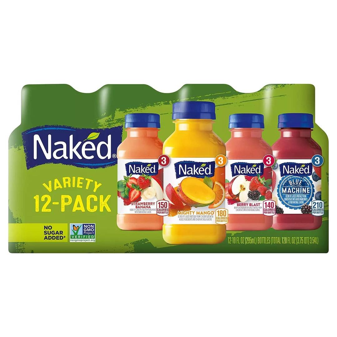 Generic Naked Juice Variety Pack | Strawberry Banana, Mighty Mango, Berry Blast and Blue Machine | No Sugar Added And Non GMO - 2 Boxes (12 Juice Total, Pack of 1)