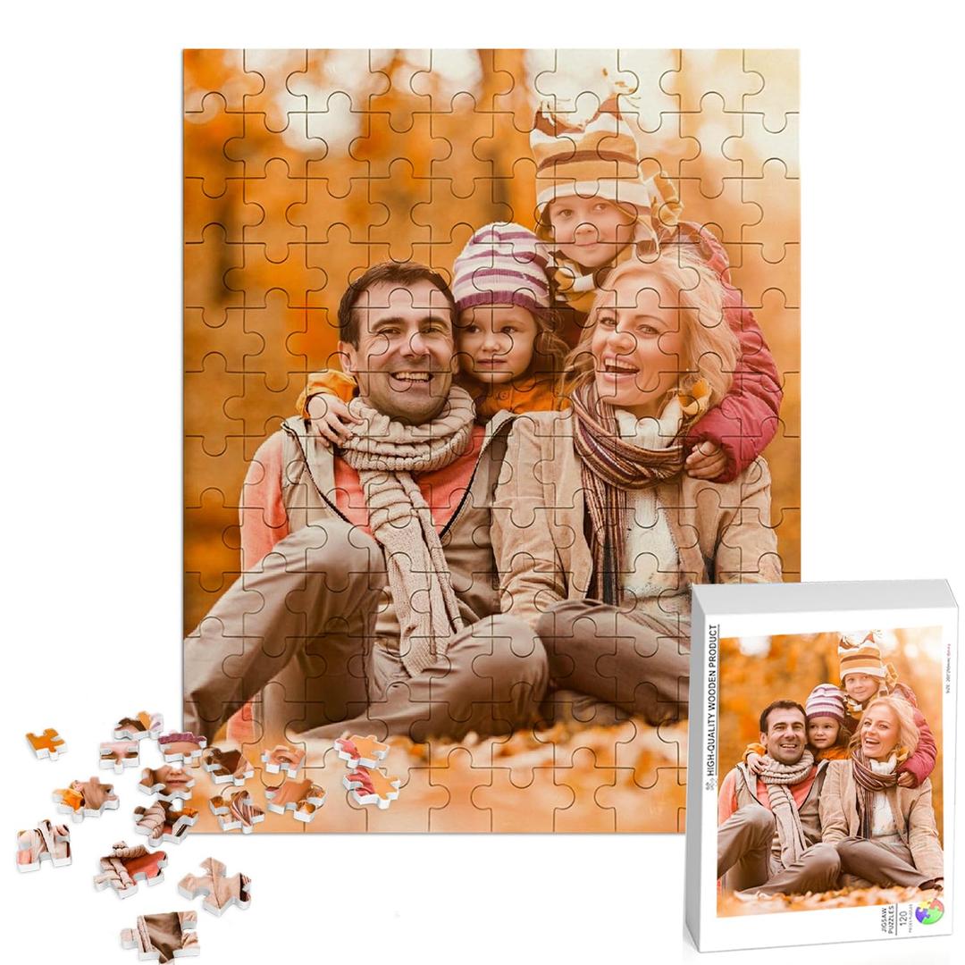 Custom Puzzle, Personalized Puzzle for Photo 120/200/300/500/1000 Pieces, Customized Jigsaw Puzzle Gift for Family, Wedding, Graduation, Pet