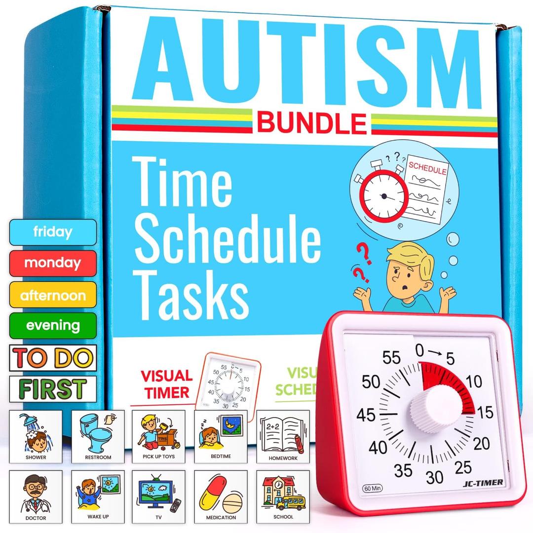 Autism & Prosperity Time Schedule Tasks - Autism Learning Materials, Special Education Autism Sensory Products, Sensory Toys for Kids with Autism, Visual Schedule for Kids with Autism Age 3 4 5 7 8 12