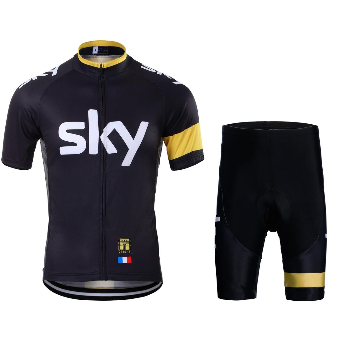 Men's Cycling Jersey Breathable Full-Zipper 3D-Padded Short Set