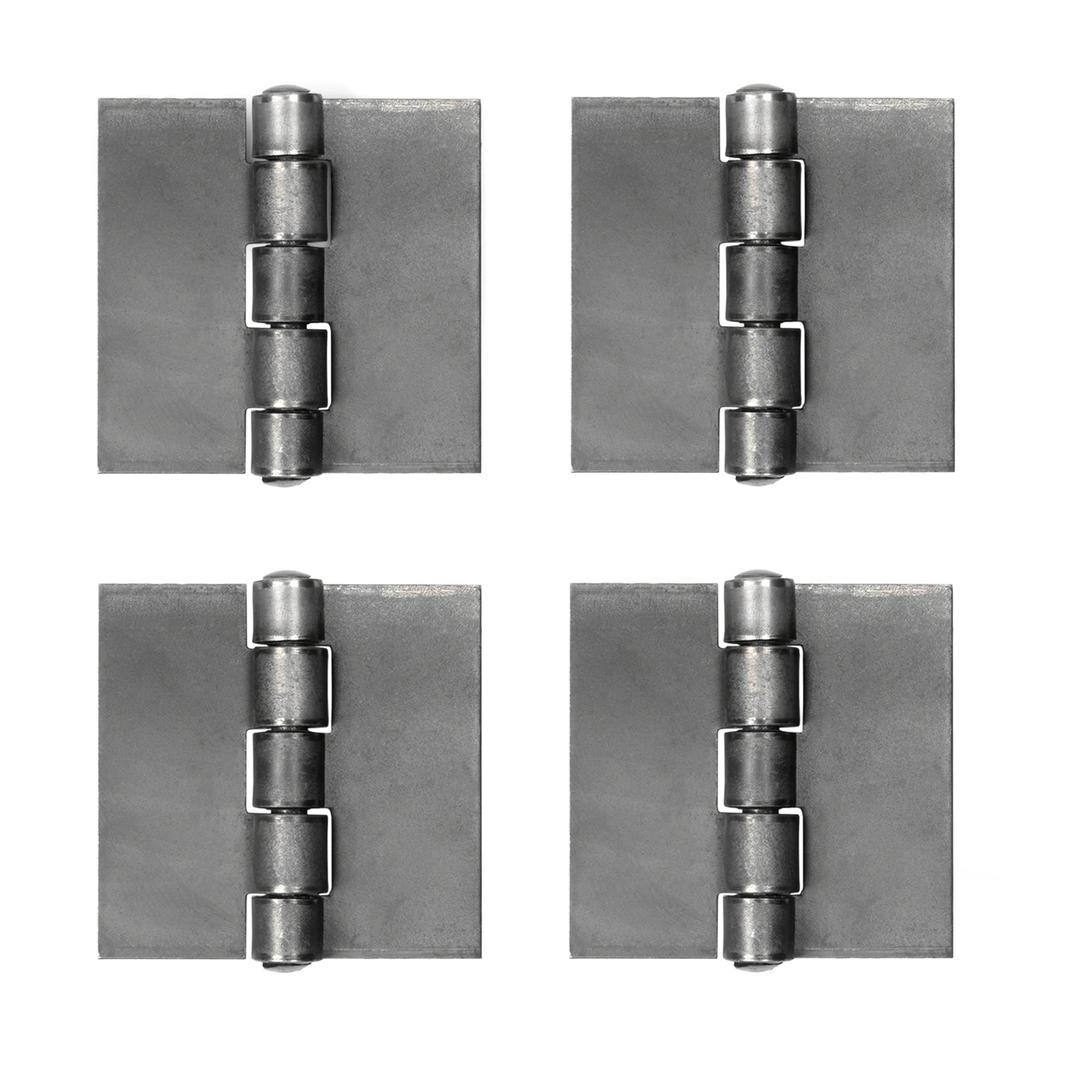 Ilyapa Pack of 4 Heavy Duty 4x4" Weldable Gate Hinge Butt Hinges for Heavy Gate - Weld to Install, Weldable Hinges for Farm/Garage Gate, Door Trailer, Tailgates & More,Stainless Steel Hinges 4 inch