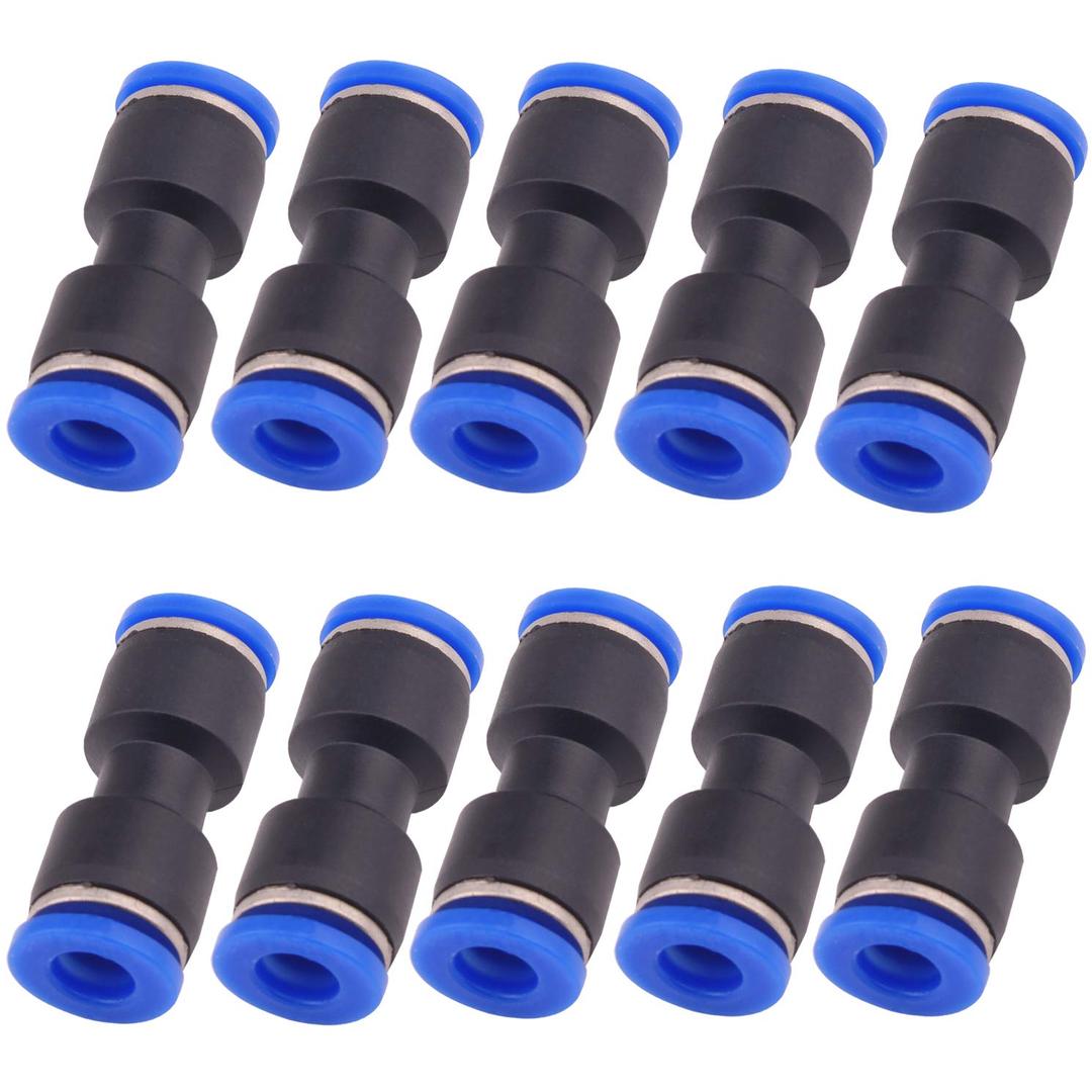 Quick Connect Fittings 4mm or 5/32 OD - 10 Pack Plastic Push to Connect Fittings Tube Straight Connect 4 Mm to 4 Mm Push Fit Fittings Tube Fittings