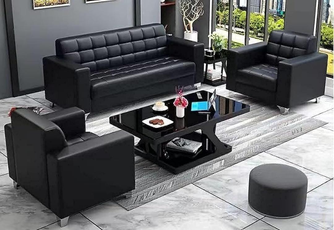 MOHAMMAD AZIM FURNITURE Luxury Sofa Set Modern Design with Adjustable Backrest Sectional Couch Living Room 5 Seater sofa set, BLACK