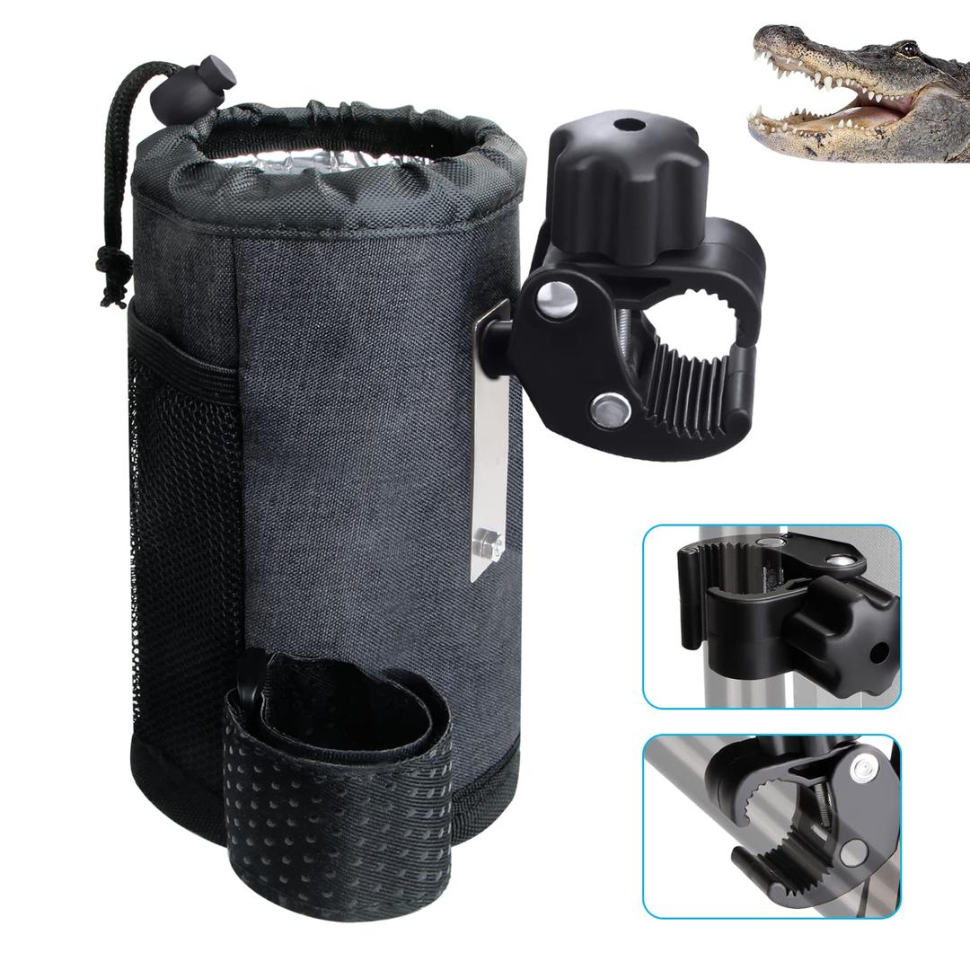 Cup Holder for Motorcycle,Bike Cup Holder Handlebar with Alligator Clamp ATV Cup Holder Bicycle Drink Holder for Motorcycle,Scooter, Kayak,Boat,Bike Water Bottle Holder