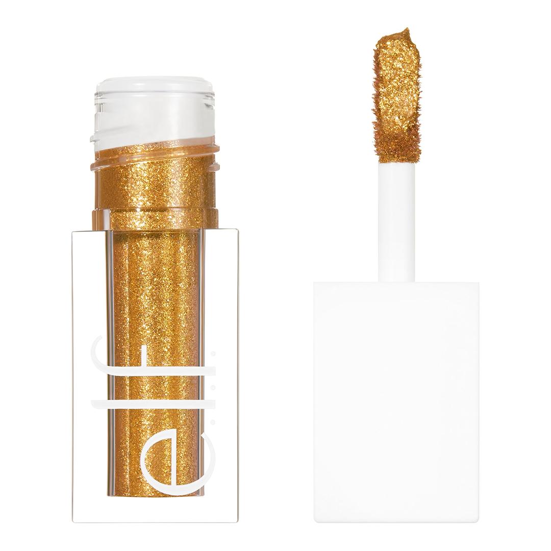 e.l.f. Liquid Glitter Eyeshadow, Long Lasting, Quick-Drying, Opaque, Gel-Based Eyeshadow For Creating High-Impact, Multi-Dimensional Eye Looks, 24K Gold, 0.10 Fl Oz