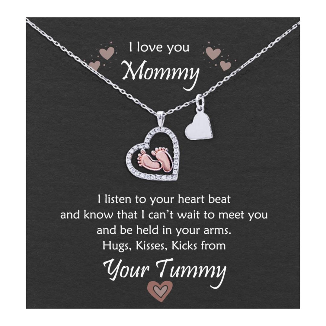 Game On NoveltiesNew Mommy Gift From Tummy for Mom to Be Necklace 1st Mother's Day Pregnancy Baby Shower Push Present First Time Expecting Mama pregnant wife daughter in law sister