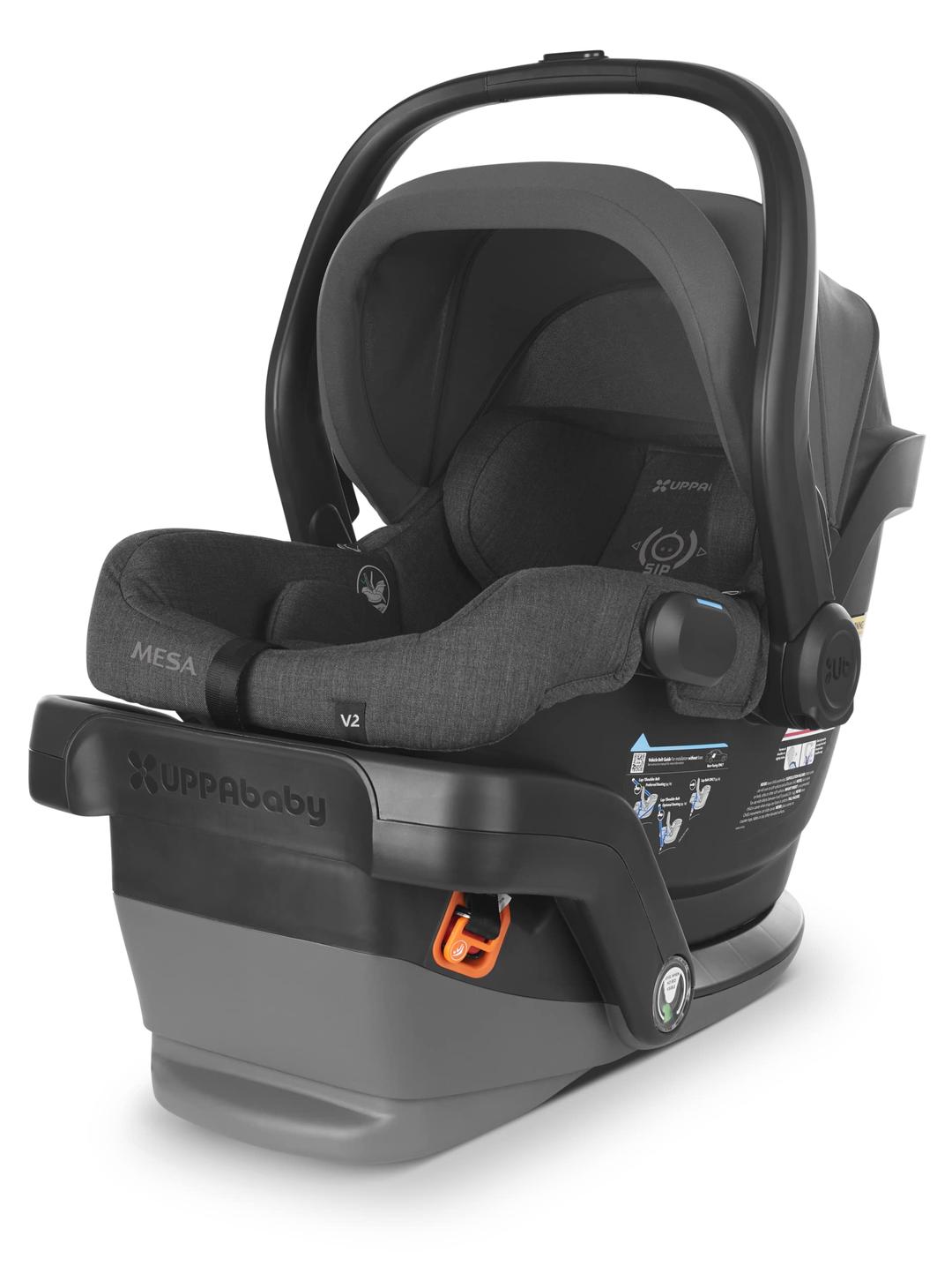 UPPAbaby Mesa V2 Infant Car Seat/Easy Installation/Innovative SmartSecure Technology/Base + Robust Infant Insert Included/Direct Stroller Attachment/Greyson (Charcoal Mélange/Merino Wool)