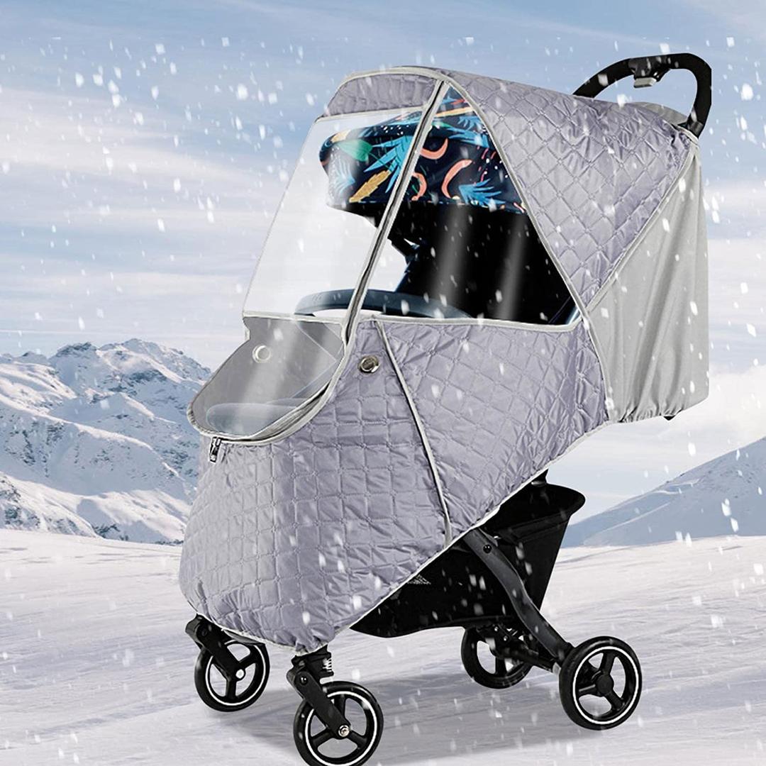 Baby Stroller Cold Weather Shield Winter Universal Windproof Stroller Rain Cover Protection Travel Strollers Cover Raincoat Pushchairs Accessories Baby Travel Weather Shield for Outdoor