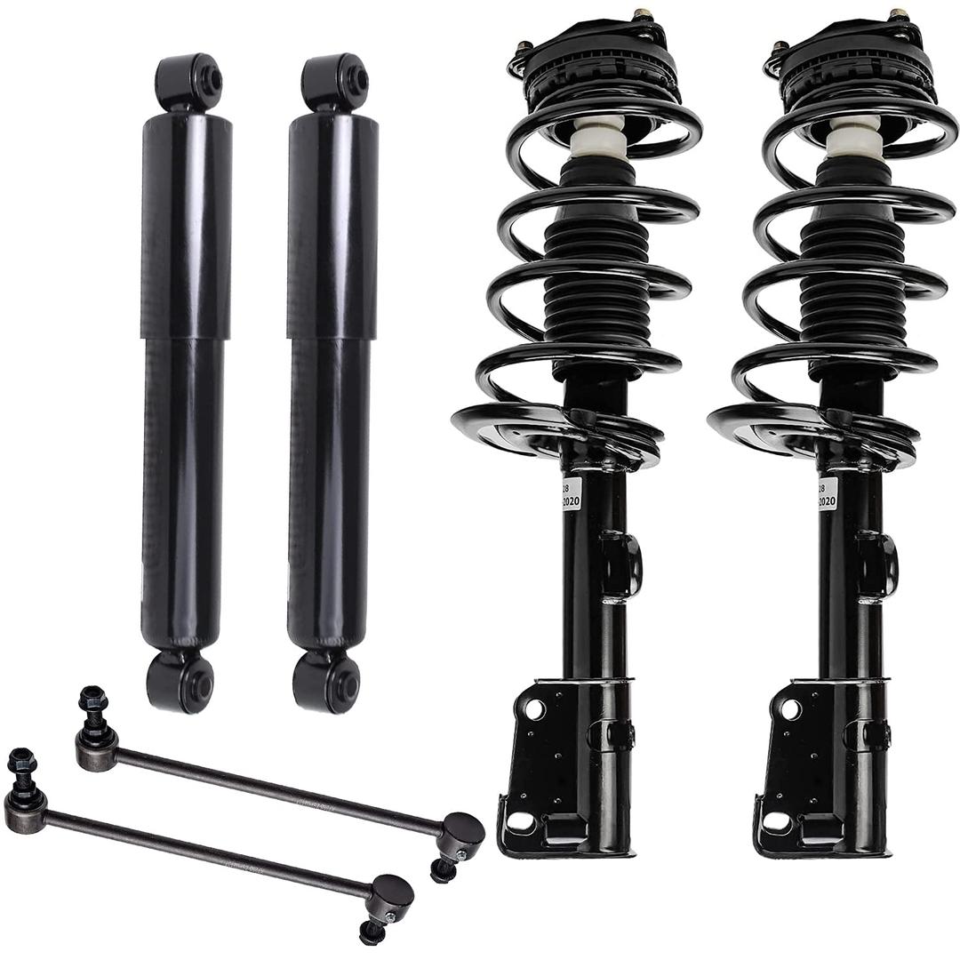 Detroit AxleStruts Shocks Kit for 08-19 Dodge Grand Caravan 08-16 Chrysler Town & Country [Not for Nivomat Rear Sus.] 2 Front Struts 2 Sway Bars 2 Rear Shock Absorbers Complete Assembly Replacement