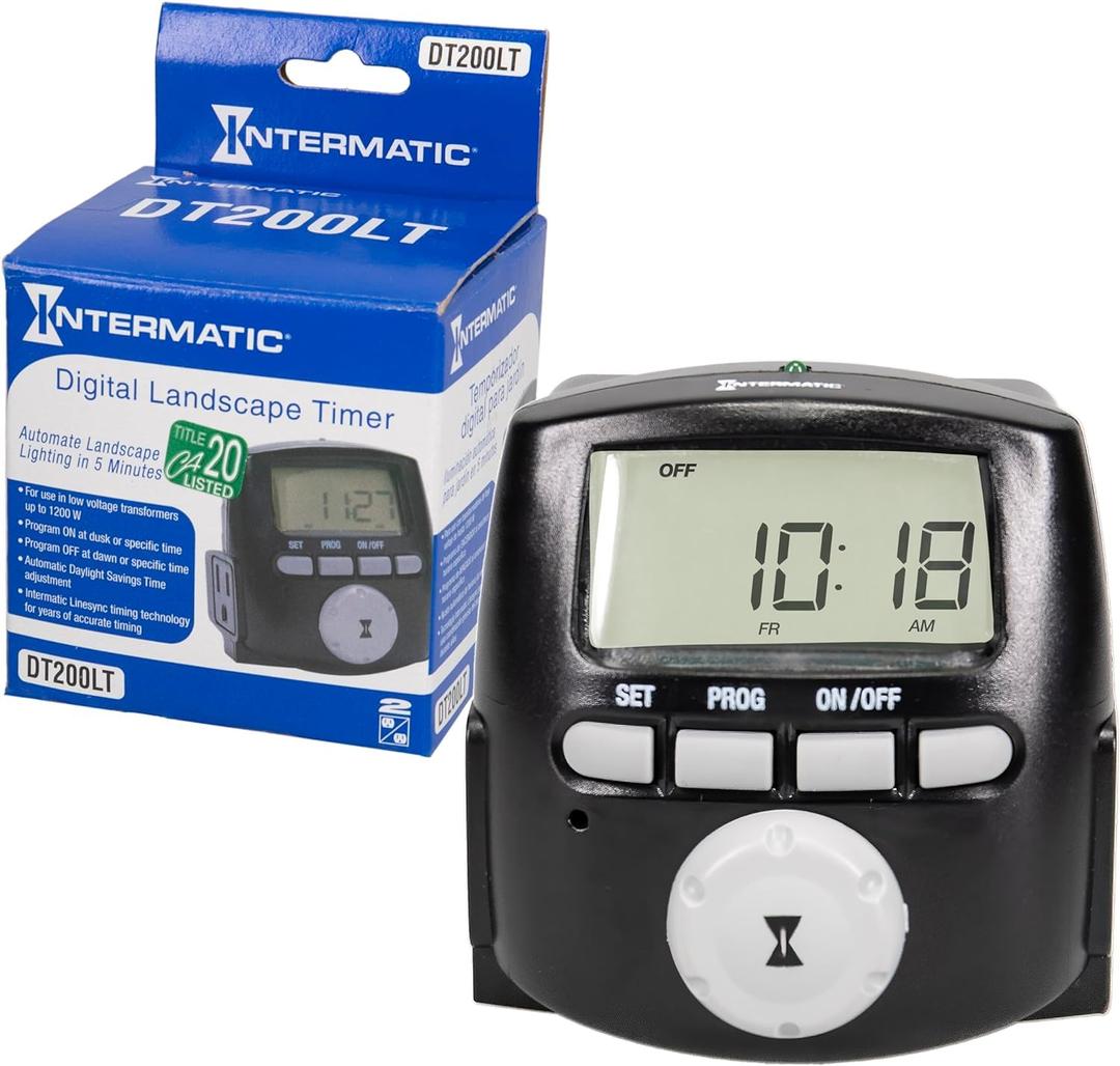 IntermaticDT200LT Digital Astronomic Landscape Timer - Precision Control for Outdoor and Indoor Lighting - Easy to Operate Timer for Landscape Lighting & Christmas Lights