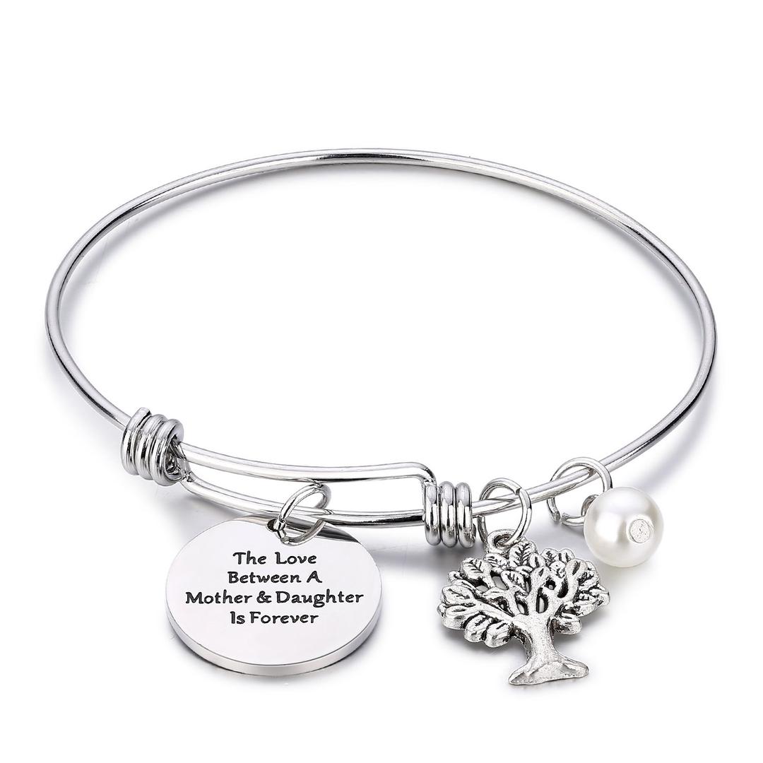 CJ&MFamily Tree Bracelet The Love Between Mother and Daughter Is Forever Tree of Life Bracelet Mother Gift Bangle, Christmas Gifts,Mother's Day Gifts