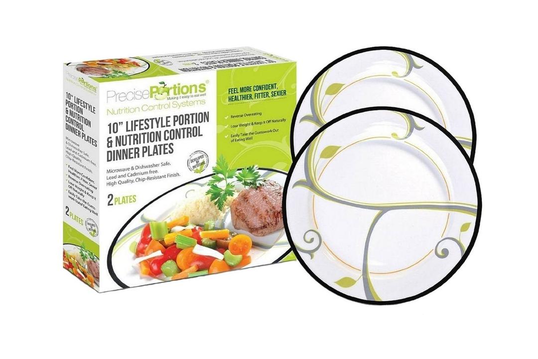 Go Healthy Portion Control Plate - BPA-Free,Dishwasher & Microwave Safe (Portion Control Plates-set of 2 dishes)